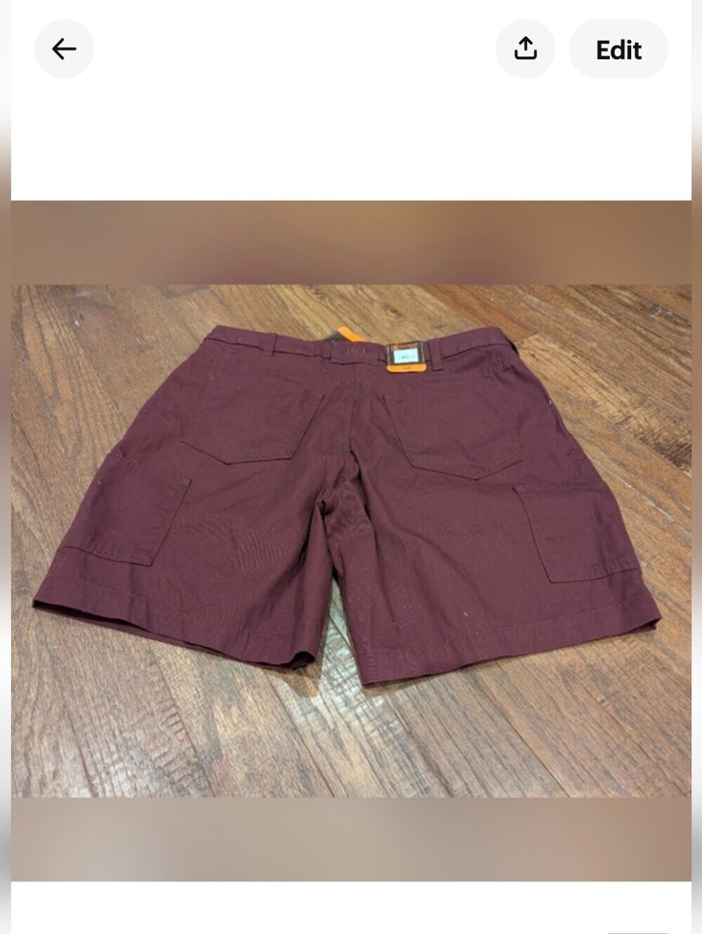 Women's Ranch tough flex canvas cargo shorts Fig/Burgandy Sz 12 New!